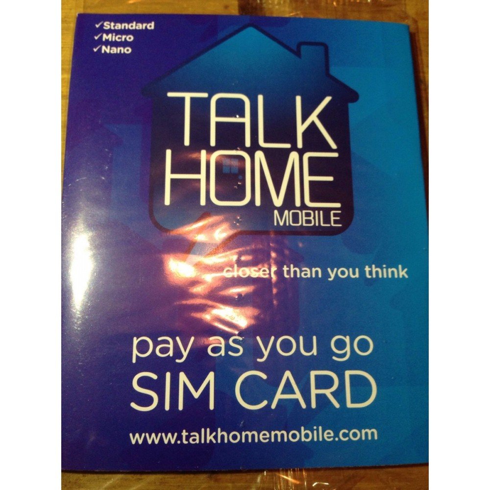 FREE Talk Home Mobile UK Sim Card Standard Micro Nano